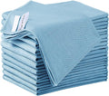 Puomue 12 Pack Microfiber Glass Cleaning Cloth, 12 Inch X 16 Inch, Lint Free Quickly Clean Windows, Mirrors, Glasses, Phone Screens, Camera Lenses, Blue