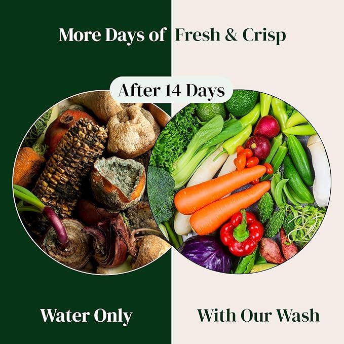 The Green Alcove Fruit and Vegetable Wash Powder - Produce Cleaner - Removes Dirt & Residue - 4.2 oz