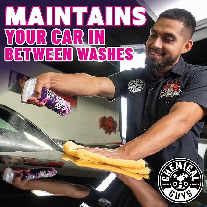 Chemical Guys Synthetic Quick Detailer – High Gloss Quick Detailer Spray, Safe for Cars, Trucks, SUVs, Motorcycles and RVs, Remove Dust, Fingerprints & Smudges, Enhances Shine & Protection, 16 fl oz