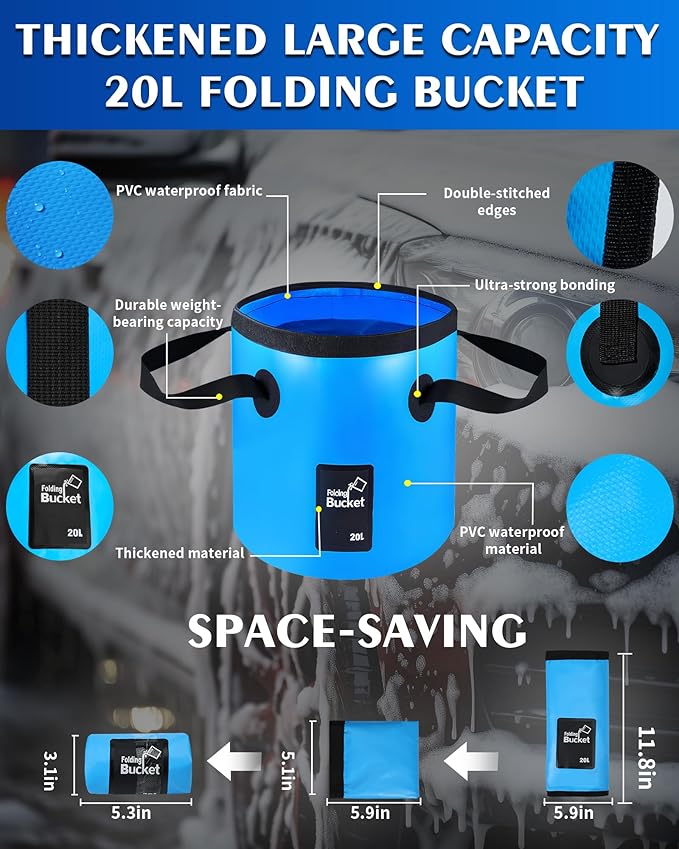 COFSODI Car Cleaning Kit：40 Pcs Interior Windshield and Window Cleaner Detailing Set；Wheel & Tire Brush；Car Wash Mitt；Cleaning Bucket；Total Care Supplies；Towels；Automotive Tools