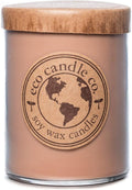 ECO CANDLE CO. Recycled Candle, Precious Woods, 18 oz. Double Wick - Scents of Smoked Wood, Nutmeg, Musk, & Ylang - 100% Soy Wax, No Lead, Kraft Paper Label & Lid, Hand Poured, Midwest Grown Soybeans