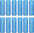 AmaVins 12 Pack Microfiber Cleaning Pads for Bona Mop, Reusable Microfiber Mop Pads for 18 Inch Mop, Hardwood Floor Replacement Cleaning Mop Pads, Machine Washes