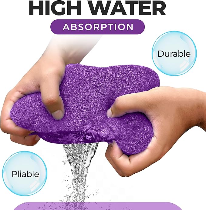 Multi-Purpose Sponges for Cleaning - Purple Sponge 10 Pack, Large Sponges for Car Washing, Tile & Grout, Bulk Pack Sponge