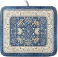 Blue Boho Dish Drying Mat for Kitchen Counter 16x18 Inch Fast Dry Drying Pad Vintage Floral Dish Drainer Rack Mats Coffee Bar Accessories