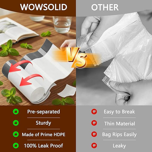 2.6 Gallon Mini Drawstring Trash Bags, 360 Count 1.2 Mil Thick Small Garbage Bags by WOWSOLID, Fit Liners 7.5-10 Liter, 2-3 Gal, Trash Can Bin for Bathroom, Kitchen, Bedroom, Office