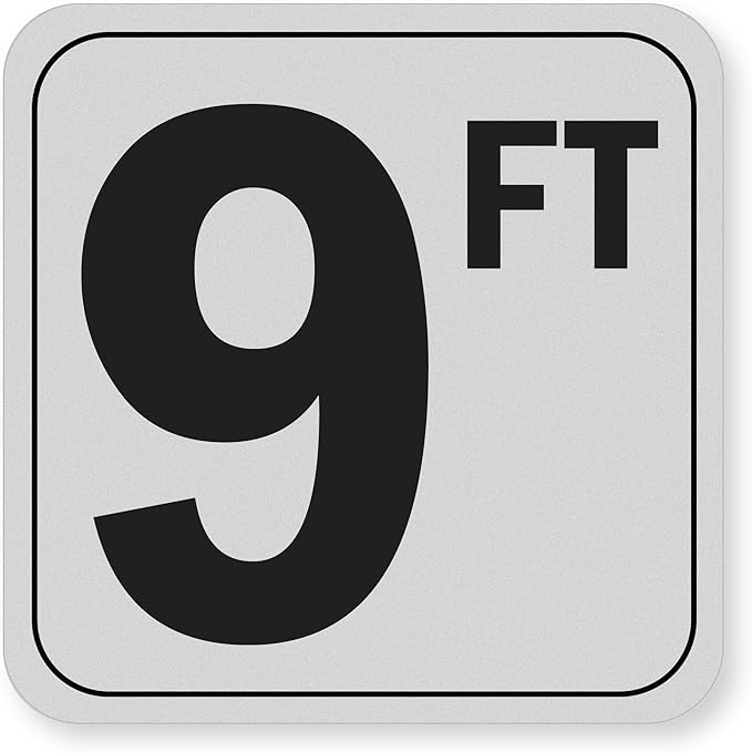 9FT Pool Depth Stickers, Anti-Slip Vinyl Markers - 6x6 Inches, Waterproof, Safety Number Signage for Swimming Pool Decks (9 ft)