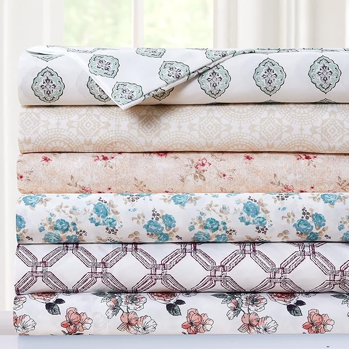 Modern Threads Printed 4-Piece Extra Soft Bedding Sheets & Pillowcase Set, Deep Pocket up to 16 inch Mattress Forever Roses Full
