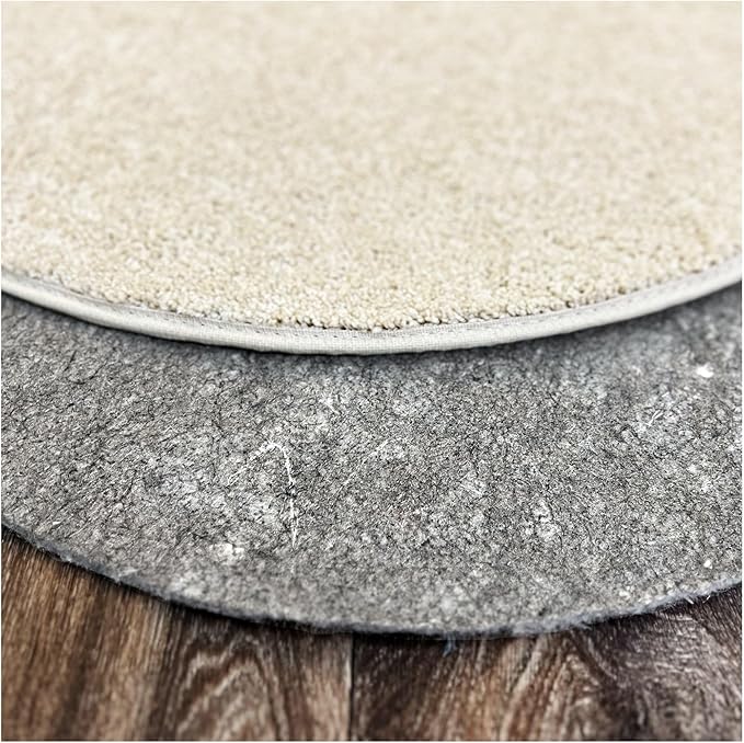 KOECKRITZ 5' Round Non-Slip Rug Pad Gripper - 1/4″ Thick Felt & Rubber Duo-Lock - Safe for All Floors & Hardwoods - Protects Floors, Keeps Rugs Flat