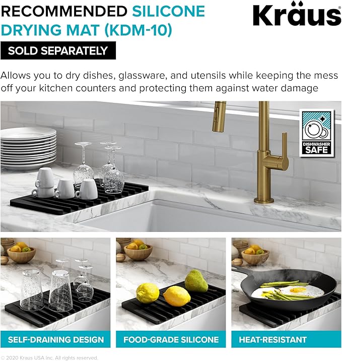 KRAUS Turino Workstation 33-inch Farmhouse Reversible Apron Front Fireclay Single Bowl Kitchen Sink with Accessories in Gloss White, KFR4-33GWH