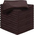 SINLAND Absorbent Microfiber Dish Cloth Kitchen No Streak Cleaning Cloth Dish Rags Lens Cloths 12 Inch X 12 Inch 12 Pack Dark Brown