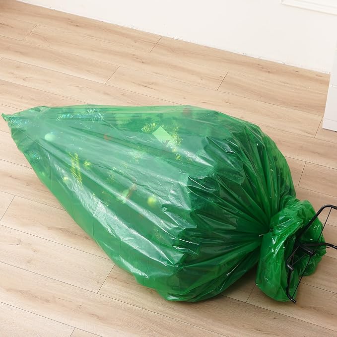 Jumbo Christmas Tree Removal Bag, Green Extra Large 6ft Width x 9ft Tall Christmas Tree Disposal Bag Waterproof for Upright Storage