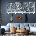 Picasso Guernica Metal Wall Coat Rack, Picasso Guernica Coat Rack Wall Mount, Abstract Hat Rack for Wall, Abstract Metal Wall Mount, Home Storage Hooks (White, 19"x48"|48x121cm)