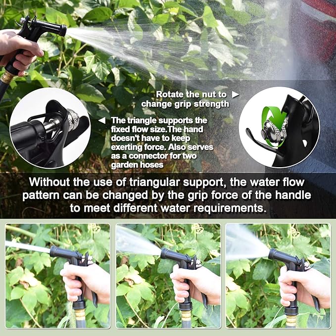 IRRIGLAD Hose Nozzle 4 Pack, Full Size Pistol Grip Water Nozzle Sprayer with Threaded Front, High Pressure Nozzle, Adjustable Spray Water Flow for Watering Plants, Showering Pet, Washing Car, Cleaning