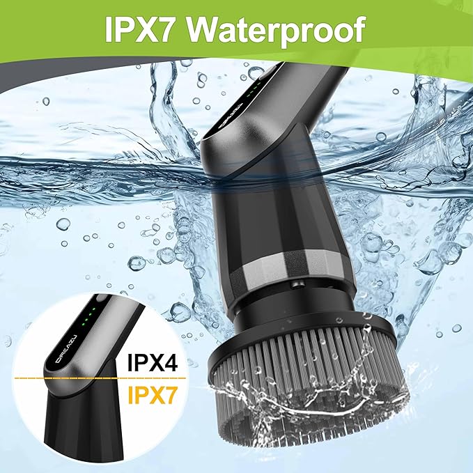 Dreazu G2-Pro Electric Spin Scrubber - Upgraded 10-in-1 scrubber brush electric, Retractable Handle & 2-Speed for Bathroom, Bathtub, Kitchen, Tile Floors(Gray Brush Head）