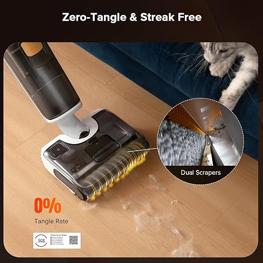 roborock F25 GT Vacuum Mop All in One, Wet Dry Vacuum Cleaner Cordless, 20000Pa Floor Cleaner Machine for Tile Hardwood Wood Vinyl Floor, Edge to Edge Self Cleaning Electric Mop with 180° Lie-Flat