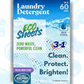Laundry Detergent Sheets Fresh Linen Scent - 60 Loads Eco Liquidless Soap - Travel-Friendly for Hot & Cold Cycles, Tackles Tough Stains & Odors - Gentle on Skin, 30 Sheets