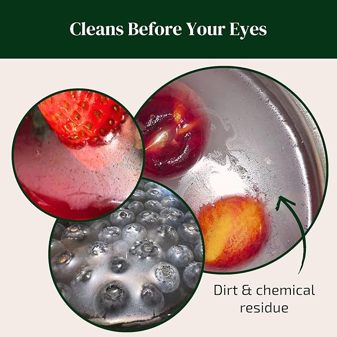 The Green Alcove Fruit and Vegetable Wash Powder - Produce Cleaner - Removes Dirt & Residue - 4.2 oz