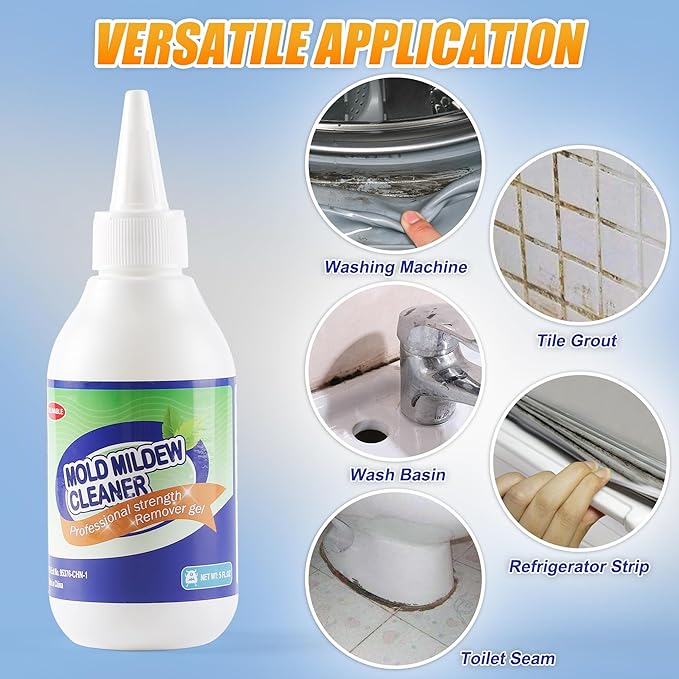 GELIVABLE Powerful Stain Remover Gel Cleaner Whitening Deep Cleaner for Washing Machine Seal, Bathroom Grout, Walls, Shower, Kitchen Sinks and Refrigerator Strips - 5 Fl Oz