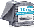 Forggon 10 Pcs New Upgrade 3-Layer Non Scratch Wire Dishcloth,Wire Dishwashing Rag, Non-Scratch Wire Dishwashing Rags for Wet and Dry, Kitchen Cleaning Dish Rags for Cookware,Sinks, Dishes,Stove