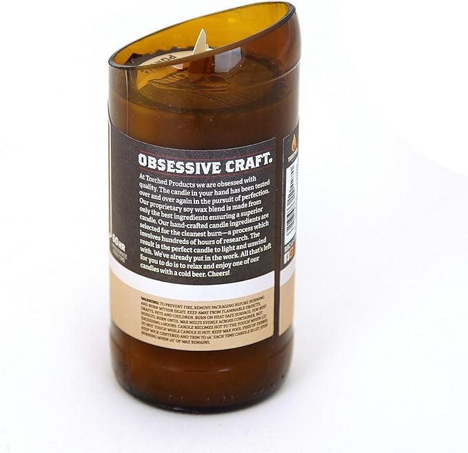 Torched Beer Scented Candles | Natural Soy Wax Candle | Vanilla Porter Scent 8 oz | Makes a Great Gift for Men, Beer Lovers, and Collectors | Bar Man-Cave Decor and Accessories