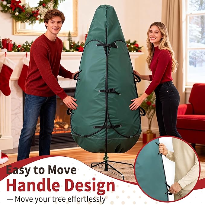 Upright Christmas Tree Storage Bag 7.5 Ft, Christmas Tree Cover Fit for 6 Ft to 7.5 Ft, Christmas Tree Covers for Upright Storage, Christmas Tree Bag