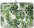 Kwlegh Tropical Palm Leaves Dish Drying Mat for Dishes 16x18 Inch Spring Green Monstera Leaf Drying Mat Watercolor Herbs Dish Drainer Mat Super Absorbent Dish Rack Pad for Coffee Bar Sinks