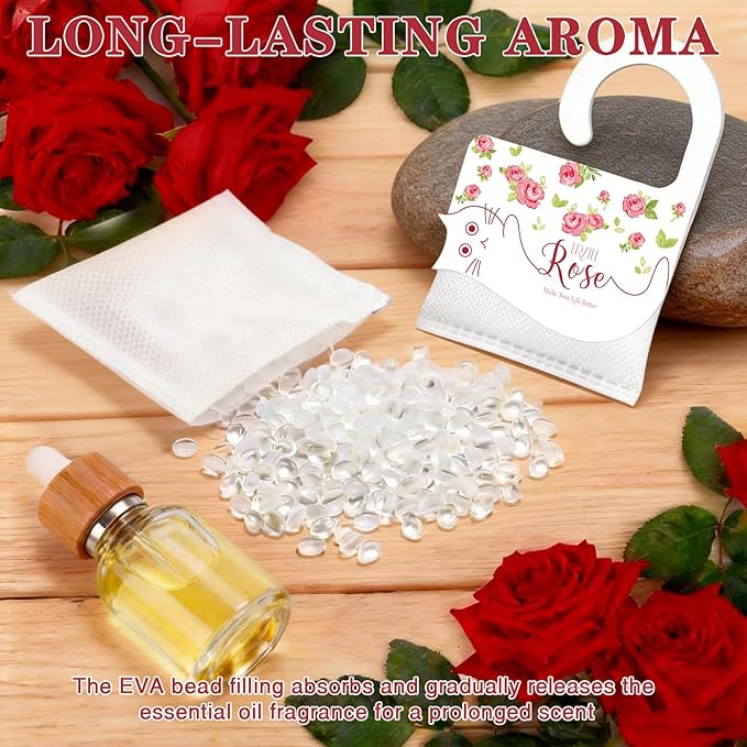 13 PCS Rose Scented Sachets, Long Lasting Room Air Freshener Odor Deodorizer Eliminating for Home Drawer Closet Clothes, Natural Room Fragrance Potpourri Bag