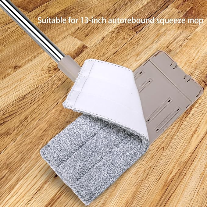 Bycarm Flat Mop Pads Compatible with Joymop, Joymoop Mop Replacement Pads for Joy 13 inch Flat Moop, Washable Squeeze Microfiber Mop pad for Floor Cleaning(8 Pack Refill, 13"X 4.9")