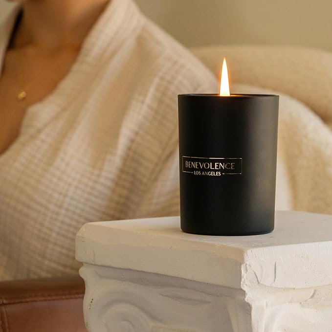Benevolence LA Black Berries (Baies) Scented Candle | Soy Christmas Candles, Black Candle for Home | Holiday Candles Gifts for Women and Men | Home Fragrance | Aromatherapy | Bathroom Freshener | 10oz