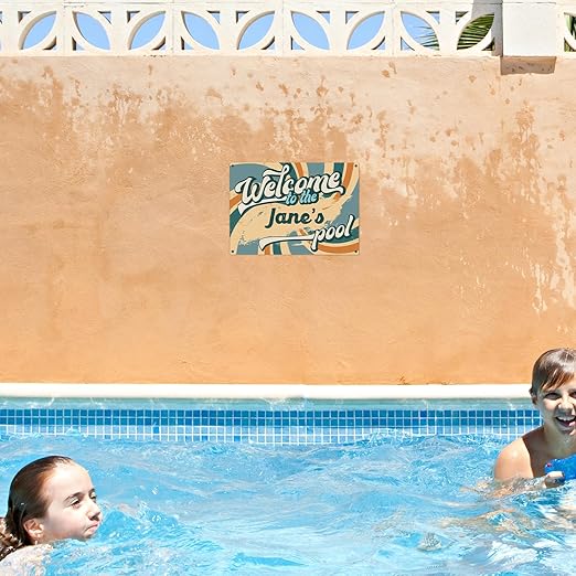 Custom Pool Sign, Fun Welcome To the Pool For Décor Sign, 10x14 Inches, Rust Free .040 Aluminum, Fade Resistant, Made in USA by Sigo Signs