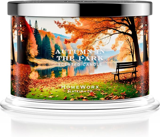 HomeWorx by SLATKIN + CO. Candle- Autumn in The Park, 18 oz. Premium Scented Candle - 30-55 Hours Burn Time