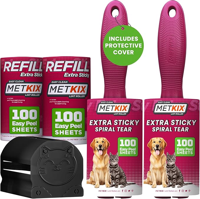Metkix Lint Rollers for Pet Hair Extra Sticky, Special Cover Design, Pet Hair Remover, 400 Sheets