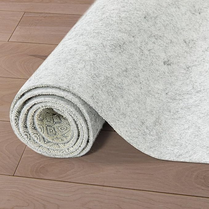 WELL WOVEN Premium 1/4" Thick Felt Rug Pad 4x6 - Non Slip Rubber Backing for Hard Floors & Carpet - Easy Cut to Size for Custom Fit - Superior Cushioning & Floor Protection Shield