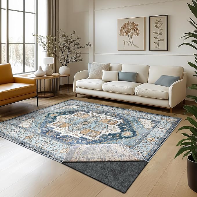 Waterproof Rug Pad, 2x10 ft Area Rug Non-Slip Carpet Pad, 1/4" Thick Non-Slip Rug Pads for All Floors and Finishes, Felt Pad for Hardwood Floors, Keeps Carpets in Place Soft and Safe