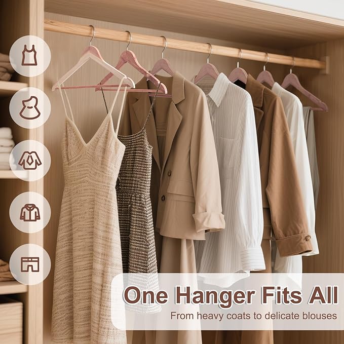HOUSE DAY Cedar Hangers for Closet 20 Pack, Smooth Cedar Wood Hangers with Rings, 360° Swivel Hook, U-Shape Notched, Non Slip Pant Bar, Sturdy Wooden Clothes Hanger for Coats, Dresses, Suits