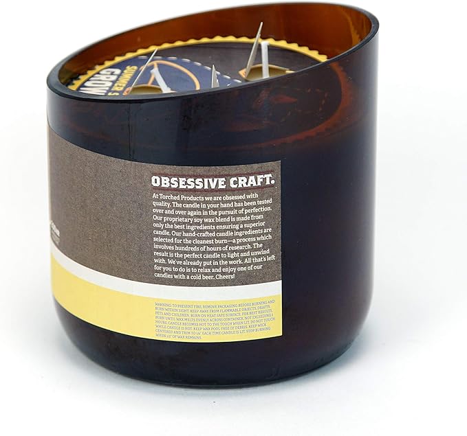 Torched Beer Scented Candles | Natural Soy Wax Candle | Summer Shandy Scent 28 oz | Makes a Great Gift for Men, Beer Lovers, and Collectors | Bar Man-Cave Decor and Accessories