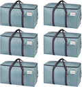 VENO 6 Pack Moving Bags, Upgraded Heavy Duty, Moving Boxes Alternative, Packing Storage Supplies for Dorm Room Essentials with Zipper for Clothes, Large Totes for Packaging (Light Blue, 6 Pack)