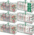 6 Pack Extra Large Christmas Tree Storage Bag 9 ft Artificial Tree, 126gallon Heavy Duty Moving Bag 65" Waterproof Clear Oversized Box with Handle Label Pocket for Camping College (Green)