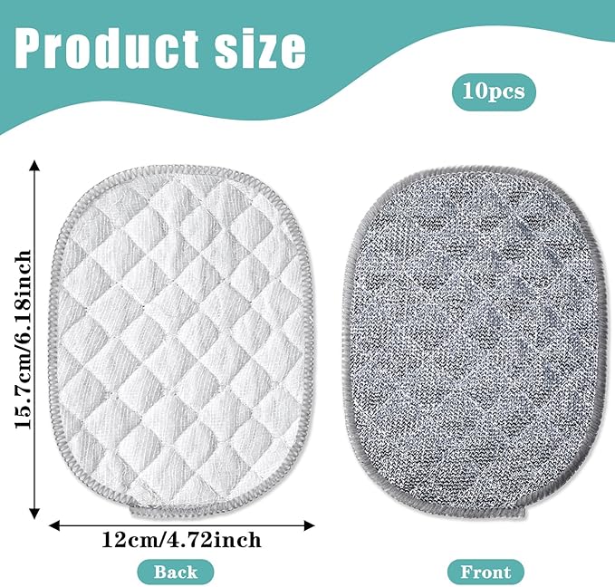 10Pcs Wire Dishwashing Cloth Multipurpose Non Scratch Wire Dishcloth Cleaning Rags with Multi-Layer Cotton Thread Reusable Metal Dish Cloth for Dishes Kitchen Cleaning