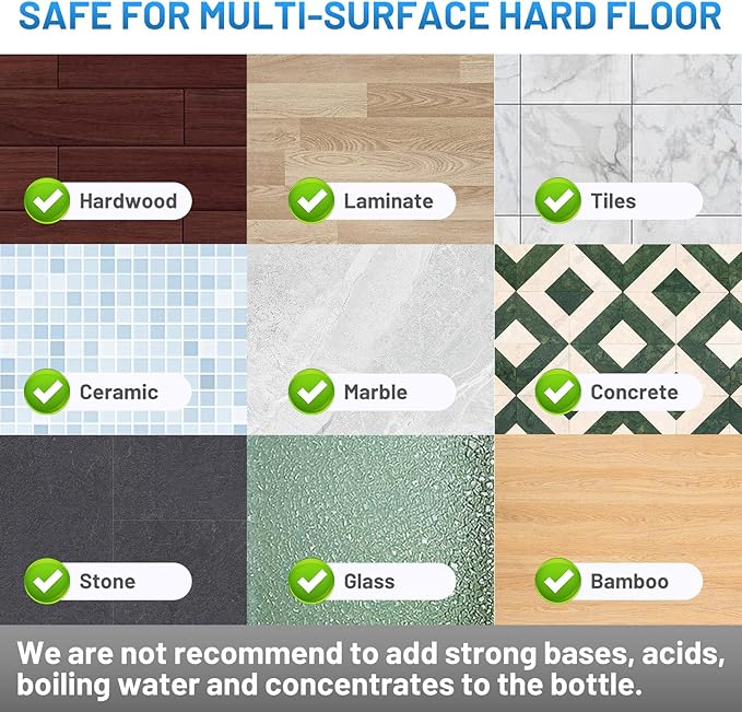 IOPRETTY Microfiber Hardwood Floor Mop - Wet Dry Spray Mop with 4 Washable Pads for Tile Wood Laminate Vinyl Marble Home Kitchen - 500+ ML Refillable Bottle Dark Blue