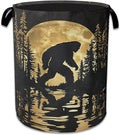 Big foot Laundry Basket,Oxford Cloth Forest Moon Laundry Hamper With Handle Foldable Portable Clothes Storage Basket for Laundry Room/Bedroom/Bathroom 20.8"x16"