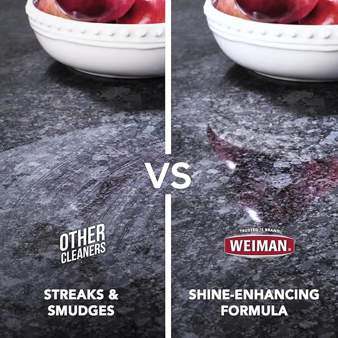 Weiman Complete Countertop Clean & Protect Kit - For Granite, Marble, Quartz & Stone - Granite & Stone Cleaner and Polish - 24 oz, Granite & Stone Sealer -24 oz