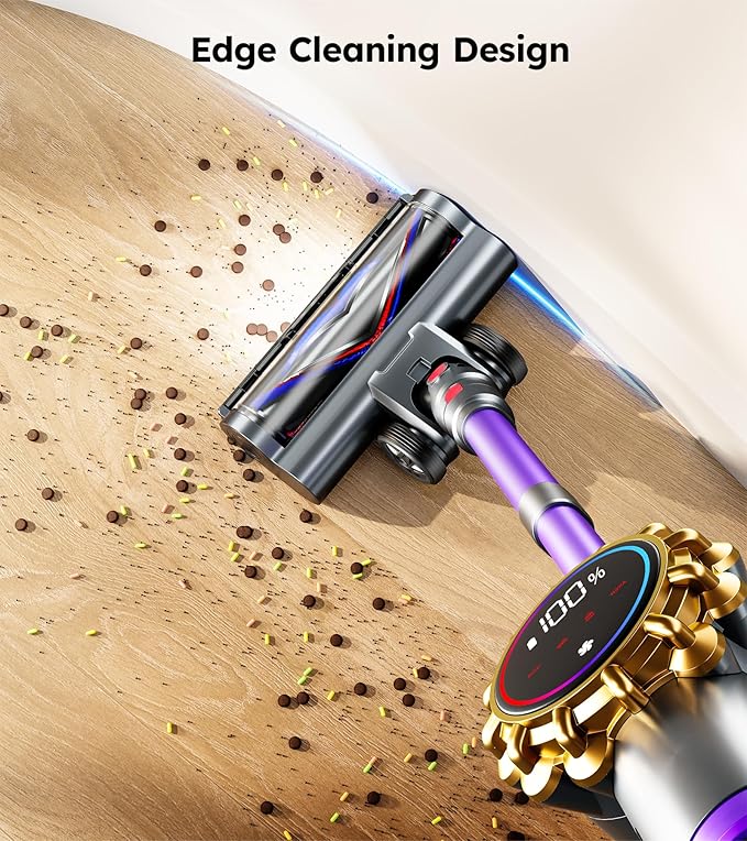 Cordless Vacuum Cleaner,Upgraded 550W 45KPA 60Mins Vacuum Cleaners for Home,Self-Standing Stick Vacuum with LED Display,8 in 1 Lightweight Anti-tangle Wireless Vacuum for Pet Hair Carpet Hard Floors