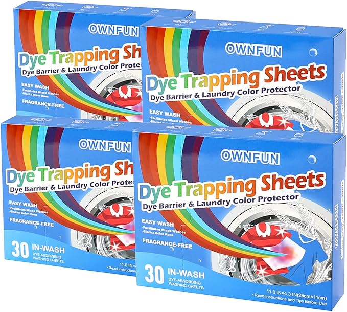 OWNFUN Color Catcher Sheets for Laundry Dye Absorber Sheets Prevent Color Bleeding Fragrance Free Color Grabbers for Mixed Washes Clothes Quilts