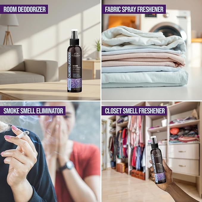 Non-Toxic Odor Eliminator,Natural Lavender Air Freshener Spray for Home,Linen Spray for Peacful Sleep, Closet & Couch Deodorizer,Long Lasting Bathroom & Toilet Freshener,Safe for Kids & Pets,1PK-4Oz
