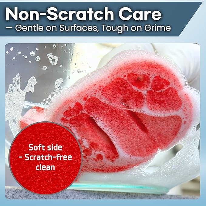 Ohsoborn 5 Pack Multipurpose Dual Sided Triple Layer Dish Sponges Kitchen | Boil Safe Scratch Free Odor Resistant Extra Durable | Flexible and Durable Design for Long Lasting Use (5, Fish)