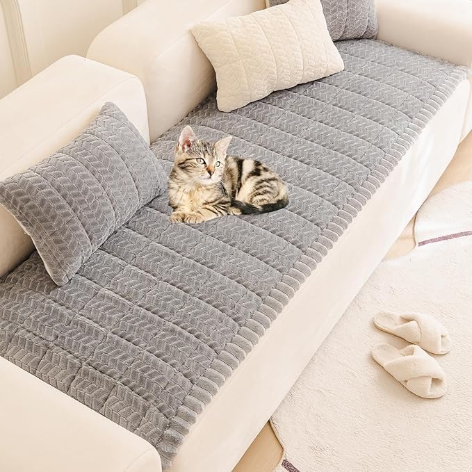 Pet Couch Cover Protector Sofa Covers for Pets Washable Non Slip Couches and Sofas Dog Mat (Grey, 27.6" x 82.7")