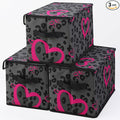 Stackable Storage Bins with Lids,Closet Organizers Fabric Box for Home and Office,Blanket Clothes Organizers,Under Bed Storage Containers 3 Pack.