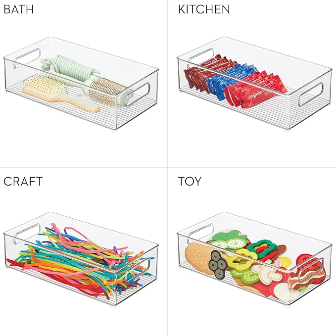 iDesign Stackable Fridge Bin - Storage Bin for Freezer or Pantry Organization, Clear, Made in USA