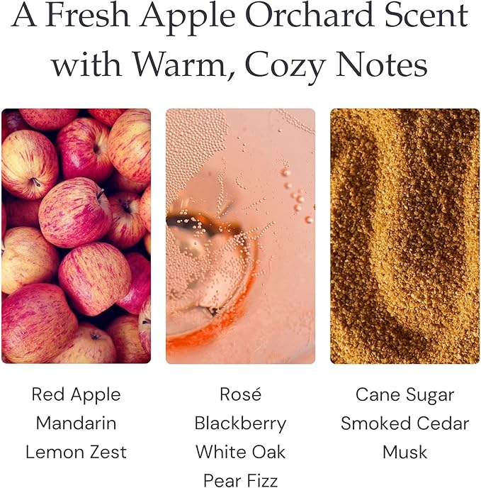 Apple Orchard Fragrance - Single Wick Soy Candles - Up to 60 Hour Burn Time, Cruelty-Free Soy Candle Wax Blend - Apple Blossom & Sheer Musk Fragrance (9 oz)
